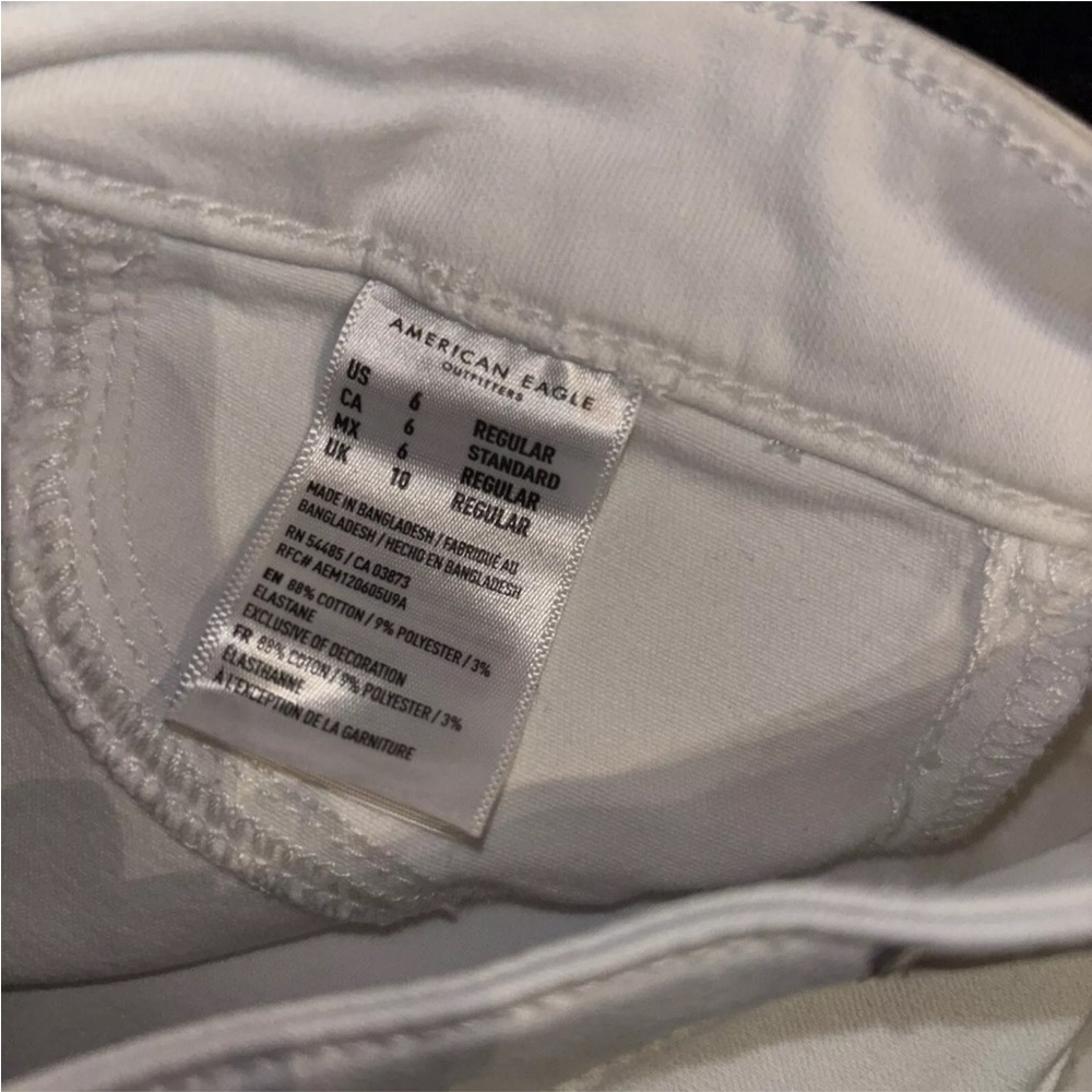 American Eagle NE(x)T Level Hi-Rise Jegging Crop Denim Jeans White Size 6 - Picture 5 of 7